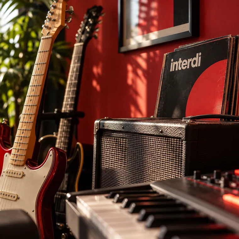 Guitars and an İnterdi vinyl sleeve