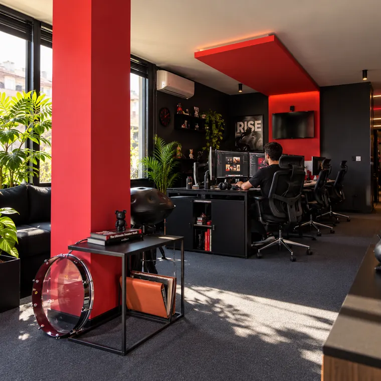 Open studio with workstations